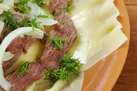 贝什巴马面条洋葱牛肉文化盘子美食餐厅香料用餐羊肉图片