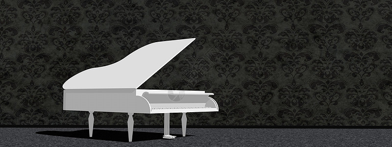 白大钢琴 - 3D图片
