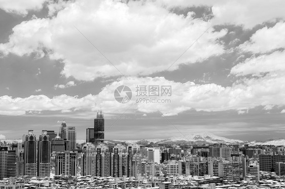 台北市景住宅建筑首都场景城市吸引力旅行红外线戏剧性天堂图片