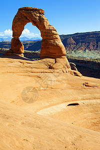 重复 Arch 的垂直视图公园侵蚀岩石橙子台面自然公园沙漠尖塔砂岩旅行图片