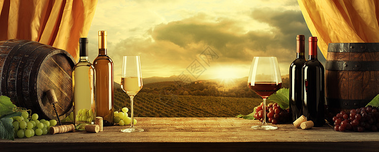 葡萄酒玻璃地窖树叶饮食软木酒杯日落田园风光葡萄园图片