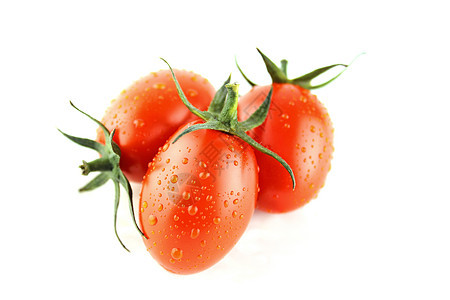 新鲜樱桃新西红柿红色绿色白色食物营养团体水果工作室蔬菜饮食图片