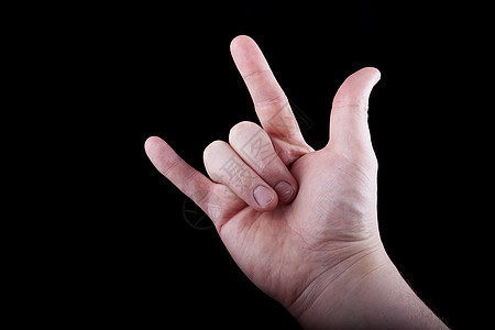 显示我爱你的手印牌手指语言身体男性手势概念广告比划图片