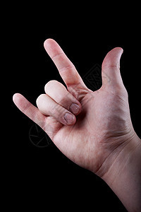 显示我爱你的手印牌身体手指概念手势广告男性比划语言图片