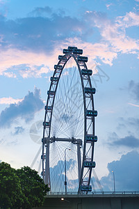 摩天轮  新加坡摩天观景轮景观旅行蓝色吸引力建筑游客码头观光城市天际图片