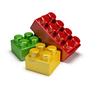 塑料玩具块白色玩具红色插图绿色黄色童年学习幼儿园生长背景
