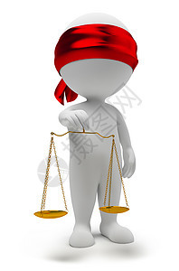 3d 小人秤法庭自由犯罪测量法官插图智慧命令刑事法律图片