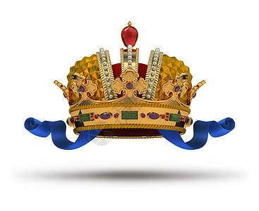 皇家王珠宝领导红宝石丝带金子红色蓝色财富贵族帽子图片