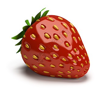 草莓白色甜点红色插图食物叶子水果浆果绿色图片