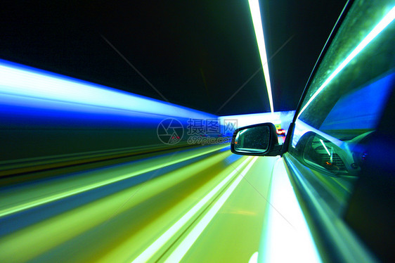 夜驾车沥青辉光镜子车轮车辆踪迹速度反射汽车线条图片