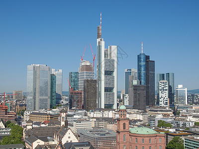 法兰克福的空中观景天际地标联盟全景建筑学纪念碑城市中心图片