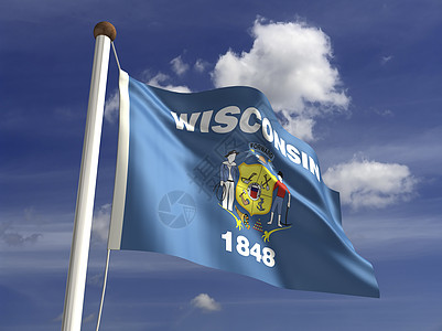 威斯康星旗背景图片