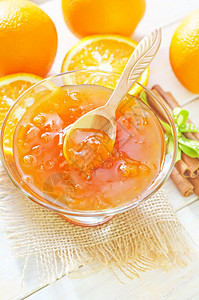 橙果酱水果香橼橙子营养维生素早餐烹饪厨房食物桌子图片