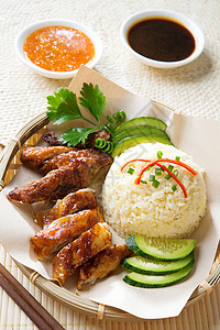 新加坡鸡米香料辣椒洋葱食物香菜美食蔬菜餐厅盘子烹饪图片