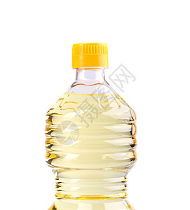 白上孤立的顶油瓶白色黄色向日葵调味品烹饪瓶子玻璃饮食养分食物图片