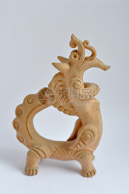 龙的形像婴儿乐趣白色神话雕像雕塑塑像黏土棕色玩具图片