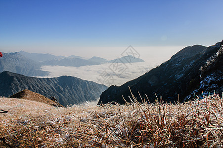 山太阳旅行晴天日出场景风景远足山脉白色武功图片