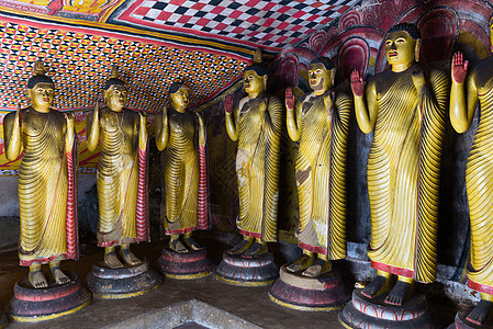 斯里兰卡Dambulla的佛像数字洞穴世界岩石遗产宗教雕像雕塑建筑学地标图片
