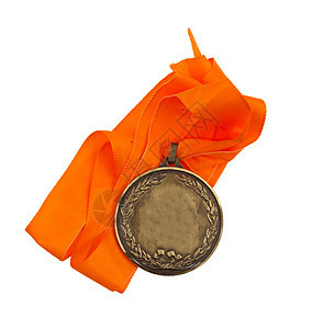 孤立的旧奖章标签胜利徽章运动优胜者金牌金子成功橙子竞赛图片