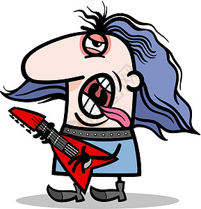 摇滚摇滚音乐家漫画插图图片
