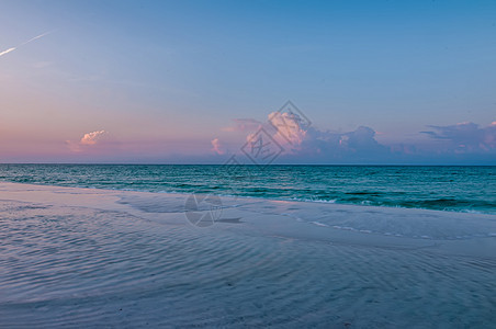 佛罗里达海滩景海滩波浪晴天微风风暴反射太阳海洋场景地平线图片