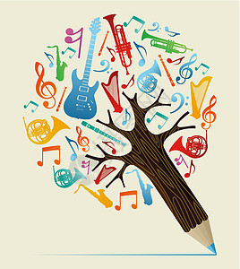音乐研究概念书铅笔树图片
