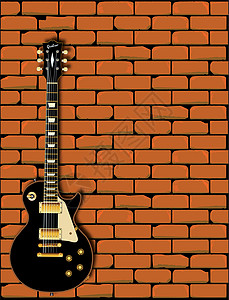 岩吉他墙砖块红砖艺术品海报线条图标标识卡片艺术库存图片