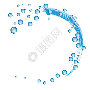 水滴曲线飞溅运动圆圈液体温泉创造力气泡插图蓝色图片
