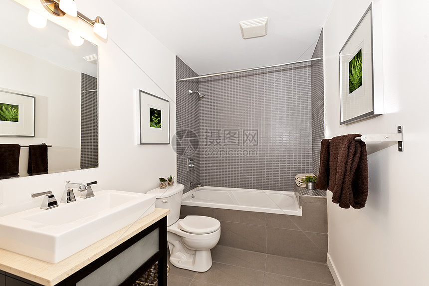 厕所室内装饰淋浴奢华水龙头建筑学设计虚荣盆地房间瓷砖图片