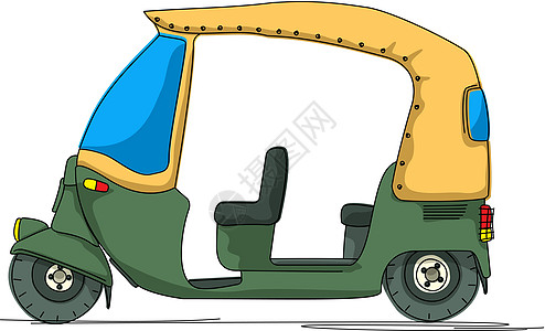 泰国出租车Rickshaw卡通漫画设计图片