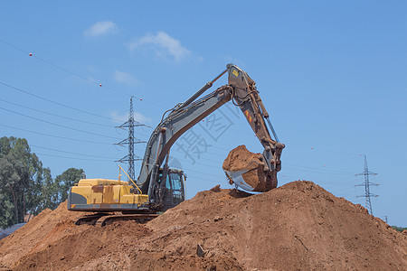 铺开一条新路拖拉机机器施工工具活动构造车辆建筑压实机职场图片