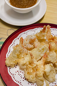 坦穆拉海鲜食物油炸盘子美食图片