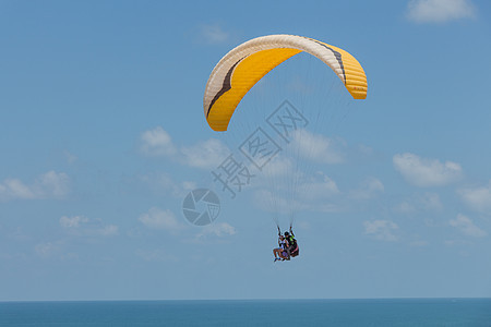 滑翔飞行翼伞爱好降落伞翅膀乐趣蓝色空气危险天空自由图片