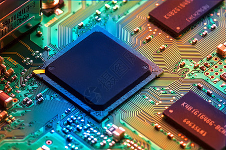 电路板芯片技术硬件半导体绿色金属工程电脑电子产品母板图片