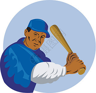 棒球球手击打男性插图运动男人击球蝙蝠玩家图片