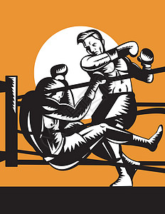 连接击出拳的框框手套男人冠军冲孔艺术品男性肌肉挑战者运动拳击图片