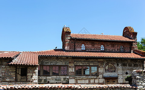 保加利亚Nessebar教堂的一张照片废墟避难所建筑学寺庙路面教会历史地标天空宗教图片