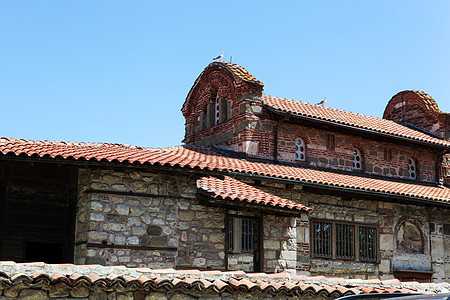 保加利亚Nessebar教堂的一张照片建筑教会天空路面旅游宗教建筑学地标历史性废墟图片