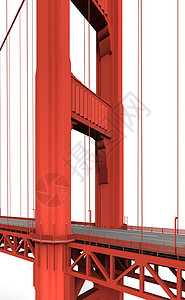 金门大桥4旅行地标建筑视觉海洋飞行动画片红色渲染城市图片