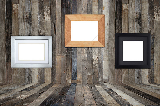 旧木墙上的木板图画框棕色正方形裂缝木头橡木古董边界菜单板艺术白色图片