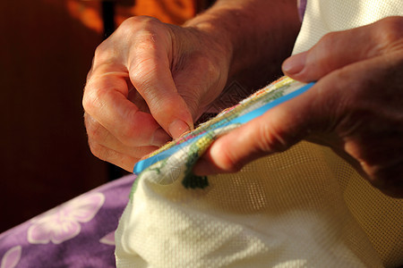 刺绣黄色爱好工作羊毛红色针线活棉布缝纫蓝色祖母图片