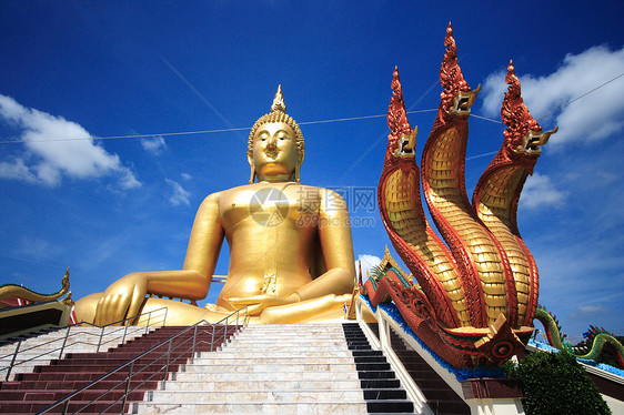 大佛在泰国寺庙里园艺佛教徒雕塑传统文化花园金子公园上帝身体图片