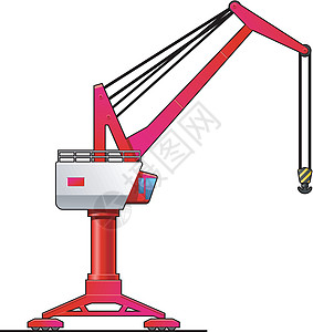 吊车工业龙门架红色重机运输图像行车卡通片插图图片