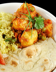 印度蔬菜咖喱烹饪香菜土豆面包低脂肪味道草药青葱午餐美味图片