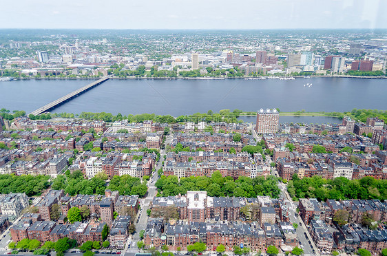美国波士顿Beacon Hill区空中观察高度城市建筑全景建筑物遗产天线地标观光景观图片