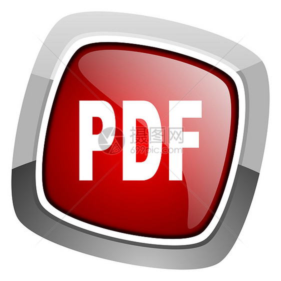 pdf 图标打印商业按钮报纸正方形依恋格式网络红色合金图片