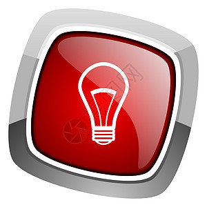 灯泡图标正方形互联网回收工程网络钥匙玻璃活力红色电子产品图片