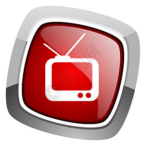 tv 图标屏幕红色按钮互联网运河监视器展示电影手表电视图片