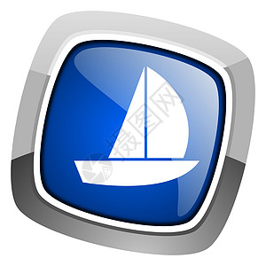 游艇图标海滩竞赛海洋蓝色商业合金赛车冒险正方形按钮图片