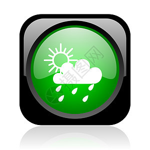 黑色和绿色平方网络光亮的图标温度按钮预报气氛钥匙多云气候横幅菜单天气图片